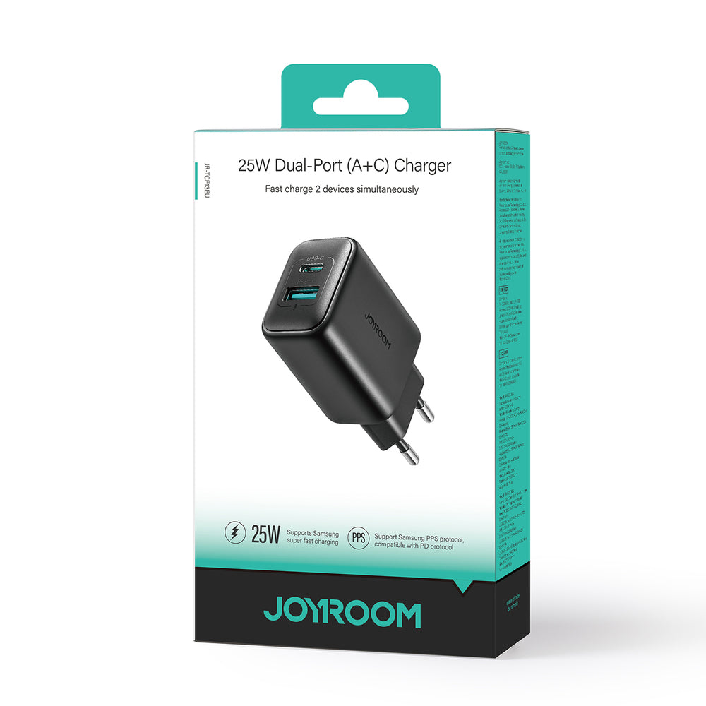 Carregador de Parede Joyroom JR-TCF13 USB-C / USB-A 25W – Preto