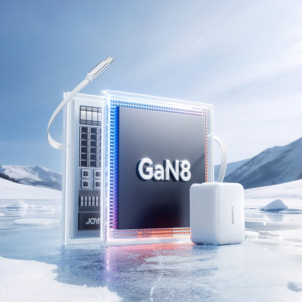 Carregador de Parede Joyroom JR-TCL06 67W GaN com Cabo USB-C Retrátil Integrado – Branco