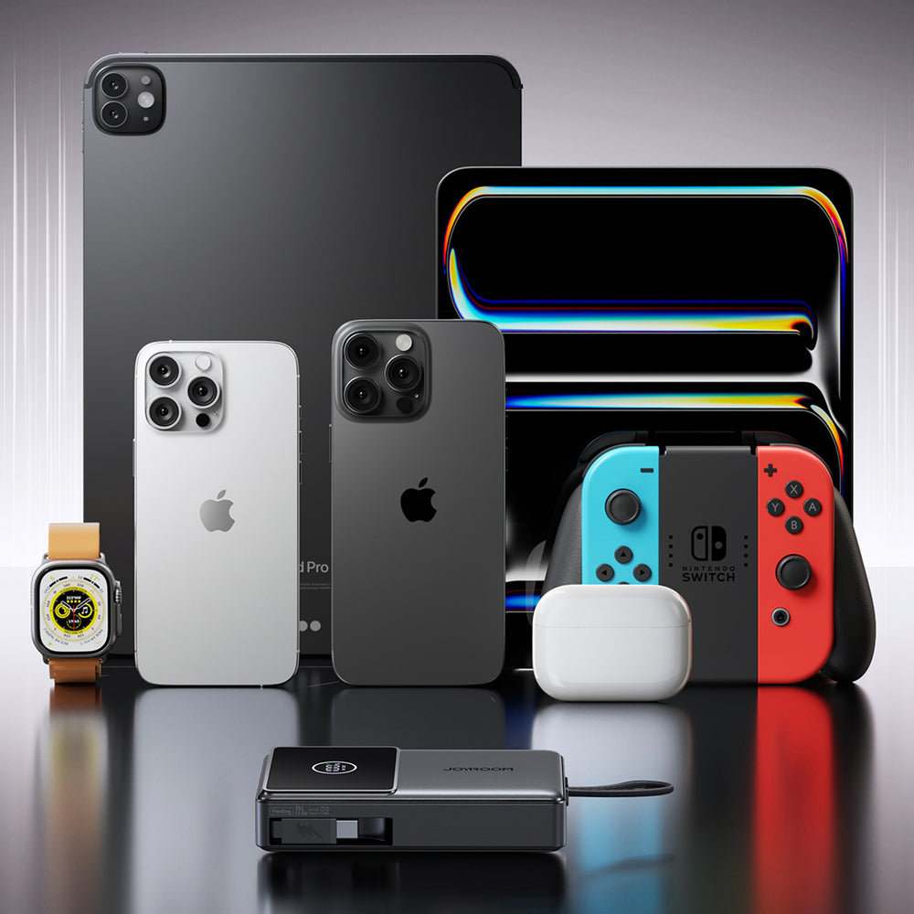 Powerbank Joyroom JR-PR1 10000mAh 22.5W com Cabo USB-C Retrátil Integrado – Preto