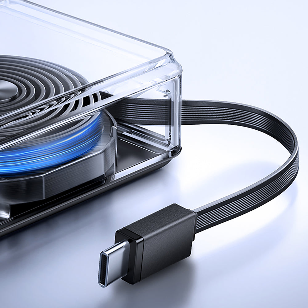 Powerbank Joyroom JR-PR1 10000mAh 22.5W com Cabo USB-C Retrátil Integrado – Preto