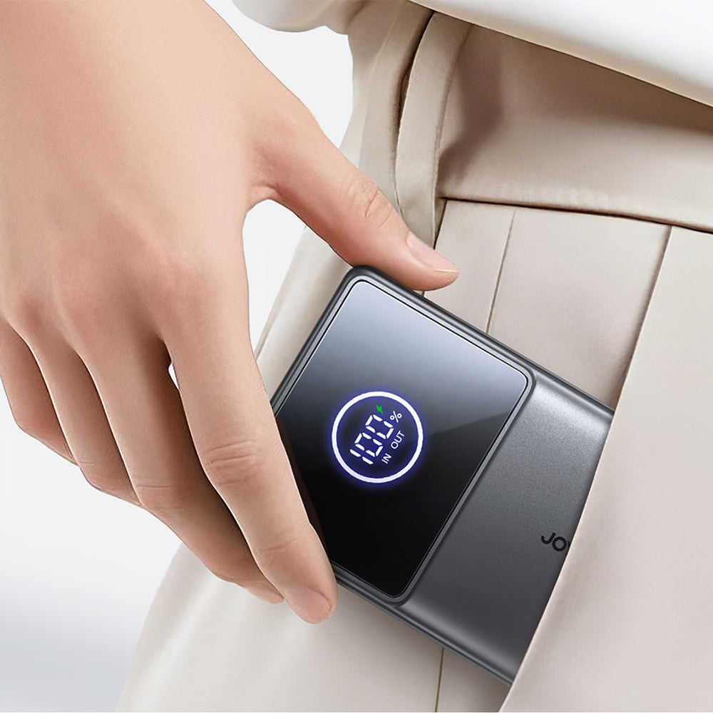 Powerbank Joyroom JR-PR1 10000mAh 22.5W com Cabo USB-C Retrátil Integrado – Preto