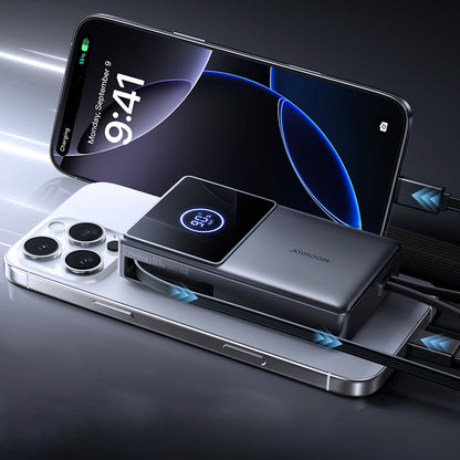 Powerbank Joyroom JR-PR1 10000mAh 22.5W com Cabo USB-C Retrátil Integrado – Preto